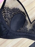 安致儿 文胸薄款内衣女性感大码显小收副乳胸罩透明蕾丝聚拢无钢圈超薄 黑色+深灰 80B （36=80BCD通杯） 实拍图