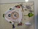 heshuo创意欧式客厅挂钟布谷鸟挂钟报时咕咕钟表卧室挂表壁钟石英钟 中号：裂纹蝴蝶 实拍图