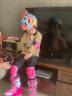 米高轮滑鞋儿童溜冰鞋直排轮旱冰鞋男女可调节尺码初学训练鞋透气MI0 粉色K7套装 M (31-34)5-8岁 实拍图