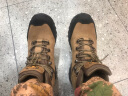 骆驼（CAMEL）户外登山鞋牛皮防滑耐磨高帮徒步鞋男防水专业徒步鞋女靴爬山运动 FB12234413，深卡其，男 43 实拍图