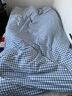 南极人（Nanjiren） 新疆棉花被加厚保暖被芯被子冬棉被冬季单人可拆冬被全套 天蓝小格【新疆棉花填充】 150x200cm重约8斤 实拍图