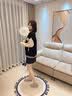 MXQP学院风棒球服外套女2025秋冬新款韩版宽松休闲卫衣百搭撞色上衣潮 黑色 M 【80-110斤】 实拍图