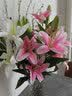 迷.妆 假花高支百合花仿真花束单支客厅电视柜餐桌装饰品仿真花套装花 3支白色-香水百合（不含花瓶） 实拍图
