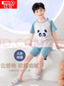 红豆居家（Hodohome）儿童睡衣男童夏季纯棉套头家居服中大童短袖短裤套装307春草绿160 实拍图