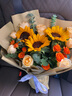 梦馨鲜花速递玫瑰礼盒向日葵康乃馨花束生日礼物全国同城配送实体花店送花 3朵向日葵混搭——精致款 实拍图