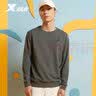 特步（XTEP）保暖卫衣男秋冬季运动服刺绣针织上衣男装休闲圆领加绒套头衫 沙石色-常规款（0113） M 实拍图