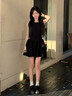 JIOESC小黑裙生日礼裙法式气质千金高级感收腰连衣裙女装无袖蛋糕短裙蓬 黑色 S 80-95斤 实拍图