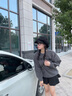 CACUSS贝雷帽女八角帽画家帽大头围云朵帽显脸小帽子女 黑色 实拍图