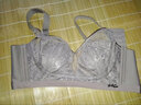 安致儿 文胸薄款内衣女性感大码显小收副乳胸罩透明蕾丝聚拢无钢圈超薄 黑色+深灰 80B （36=80BCD通杯） 实拍图