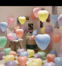 京唐 马卡龙心形气球加厚100只   生日派对装饰气球 求婚浪漫表白婚礼布置婚庆场景装饰气球 100只配打气筒 实拍图