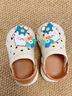 泰兰尼斯夏季新款儿童洞洞鞋男童凉鞋包头防踢宝宝拖鞋女童沙滩鞋 米/棕 21 适合脚长15.0cm 实拍图