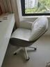南皇餐椅电脑椅子家用舒适久坐女生卧室懒人椅宿舍学生书桌椅靠背凳子 双层款-米白拼灰-科技布-3级防爆气杆 不可调节 固定扶手 实拍图