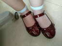 百丽 童鞋女童黑皮鞋春秋软底儿童学生鞋中大童演出鞋单鞋 深红34 实拍图