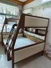 优漫佳全实木儿童床上下床红胡桃木原木双层床高低床安全弧儿童家具北欧 高低床+书架 上铺1.05*2米 下铺1.35*2米 实拍图