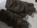 素锦初澜 毛线手套女秋冬季触屏保暖加绒针织手套 韩版学生可爱多功能两用半指手套 卡其色 实拍图