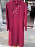 罗蒙（ROMON）喜婆婆婚宴时尚礼服秋装改良旗袍连衣裙女春秋季妈妈红色洋气结婚 酒红色 XL 【建议100斤内】 实拍图