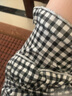 仙之仪 夏季短袖时尚可外穿睡衣女士夏天大码休闲宽松家居服套装 2203黑色格子 160/90(M) 实拍图