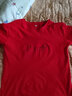 美莎尼纯棉t恤女短袖2023夏装新款百搭宽松上衣韩版印花T恤女 红色【字母小红心】 XL 建议115-130斤 实拍图