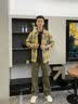Homlean美式黄色格子衬衫男长袖慵懒叠穿格纹上衣情侣外套HL01黄色2XL 实拍图