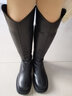 奥古狮登长筒靴女秋冬新款网红复古马丁靴V口高筒百搭粗跟时尚骑士靴女靴 624059黑色【加绒款】 37 实拍图