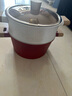 闪闪优品麦饭石汤锅蒸锅双层蒸锅蒸煮锅煲汤锅电磁炉燃气灶两层蒸锅 红色麦饭石升级款：锅+蒸笼 24cm 实拍图
