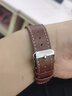 适配Withings手表软超薄男士牛皮手表带防水Activite steel3 Pop HR真皮表带 棕色白线 20mm 实拍图