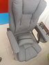 双木马 加厚可躺老板椅电脑椅家用办公椅子麻将椅会议椅靠背椅弓形座椅 布艺-烟灰 豪华可躺款（带搁脚+带腰枕） 实拍图