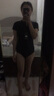 柯帛（KEBO） 韩版黑色泳衣女连体保守温泉短袖小胸遮肚显瘦游泳衣 黑色 M(建议80-95斤） 实拍图