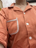 芬腾 睡衣女纯棉学生季简约纯色长袖长裤翻领全棉开衫家居服套装 浅桔 L 实拍图