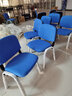 古奥德办公电脑麻将椅会议椅子会客椅蓝灰黑色布面皮艺四脚钢管培训椅子 蓝色麻布 棉麻 4张启发 晒单实拍图