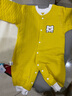舒贝怡婴儿衣服新生儿连体衣满月宝宝哈衣春款周岁男女童爬爬服黄59CM 实拍图