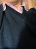 恒源祥100%纯羊毛衫男士V领加厚毛衣鸡心领男装15213601 深兰 170/88A  实拍图