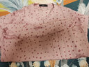 德玛纳（dme）波点印花春秋新立领灯笼袖衬衣七分袖波点印花衬衫女 薄纱粉 XL  实拍图