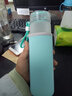 苏立得 时尚磨砂渐变细长玻璃水杯密封便携随手个性男女学生潮流杯子 七彩杯磨砂渐变蓝带杯套 实拍图