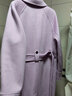 范思蓝恩22FS4099西装式双面呢子大衣女中长款秋冬韩系羊毛呢外套 粉紫色 L 实拍图