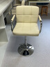 美勒思欧式吧台椅升降酒吧椅时尚吧椅吧椅靠背高脚椅子旋转椅子 奶白色 实拍图