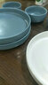 博为 饭碗面碗汤碗沙拉碗菜盘西餐盘碟子汤匙碗碟餐具套装陶瓷碗盘子 平盘8.2寸-蓝灰 实拍图