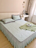 乐全乳胶冰丝凉席三件套夏季婴儿童家用可水洗床裙床笠空调软席子 湖水绿-床裙款 三件套 150cm*200cm /适合1.5米床 实拍图