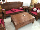 一善一品 红木家具 非洲花梨（学名：刺猬紫檀）  实木中式家具 沙发中式仿古客厅实木沙发组合 123六件套单+双+三+大茶几+2边几 素面纯实木沙发 实拍图