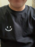 型原力短袖t恤男装纯色短袖夏季港风圆领白色纯棉宽松半袖打底上衣服 笑脸黑色 L 实拍图