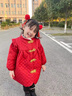 丹鸟王女童唐装冬季外套小女孩中国风女宝宝旗袍公主生日加绒新年拜年服 加绒公主旗袍裙 120码 实拍图