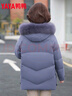 鸭鸭（YAYA）中老年羽绒服女冬季新款妈妈装保暖时尚休闲狐狸大毛领加厚外套XD 紫色 2XL 实拍图