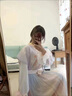 臻一萌 汉服女学生古装仙女裙齐胸襦裙古装春季常改良古风清新淡雅唐装 幽兰（褙子+里衣+襦裙） M 实拍图