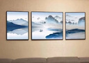 述说客厅装饰画水墨山水画沙发背景墙壁画现代轻奢卧室餐厅挂画三联画 鸿运当头A 左右40*60+80*60金框 实拍图