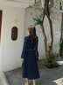 MeetMetro玛依尔西装连衣裙女2025春季新款质感职业通勤百褶裙 藏青【现货】 M 实拍图