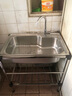 水贞厨房简易不锈钢水槽单槽加厚大单盆带支架水盆洗菜盆洗碗池架子 加厚钢68*44带支架冷热款 实拍图