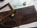 风泊手工 手工钱包男成品 diy材料包自制定制头层牛皮疯马皮真皮刻字短款钱包 手工真皮钱包送男友礼物 复古色材料包 实拍图