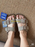 BIRKENSTOCK勃肯德国进口男女款牛皮绒面革软底Arizona双扣拖鞋七夕甄选 女款灰色951303 35 实拍图