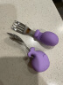 MARCUS&MARCUS儿童餐具宝宝婴儿不锈钢短柄学习训练勺叉辅食勺子套装 紫色 实拍图