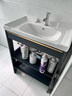 阔宅小户型太空铝浴室柜组合落地式镜柜洗脸洗手盆柜套装卫生间一体洗 小户型 61*41无门落地柜+龙头+方镜 实拍图